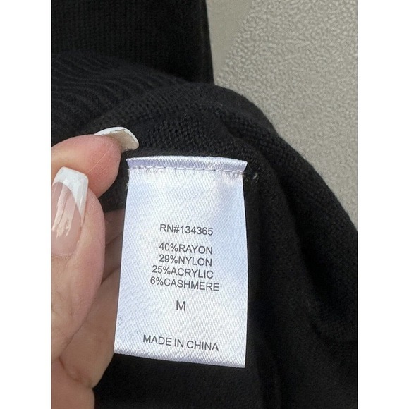 Laurie Felt Cashmere Blend Intarsia V-Neck Star Print Sweater sz M - Picture 9 of 11